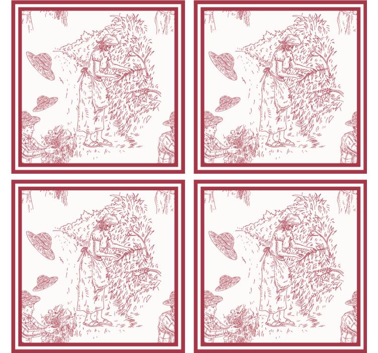 Retro wallpaper rustic scene design - TenStickers