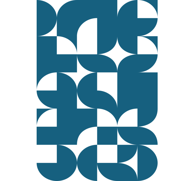 Wallpaper geometric blue circle art pattern - TenStickers