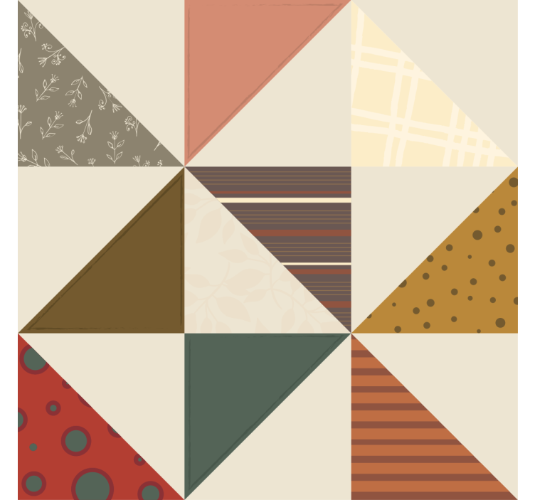 Retro wallpaper patchwork geometric triangle design - TenStickers