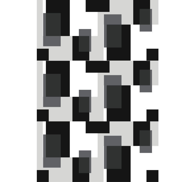 Contemporary wallpaper in black and white blocks - TenStickers