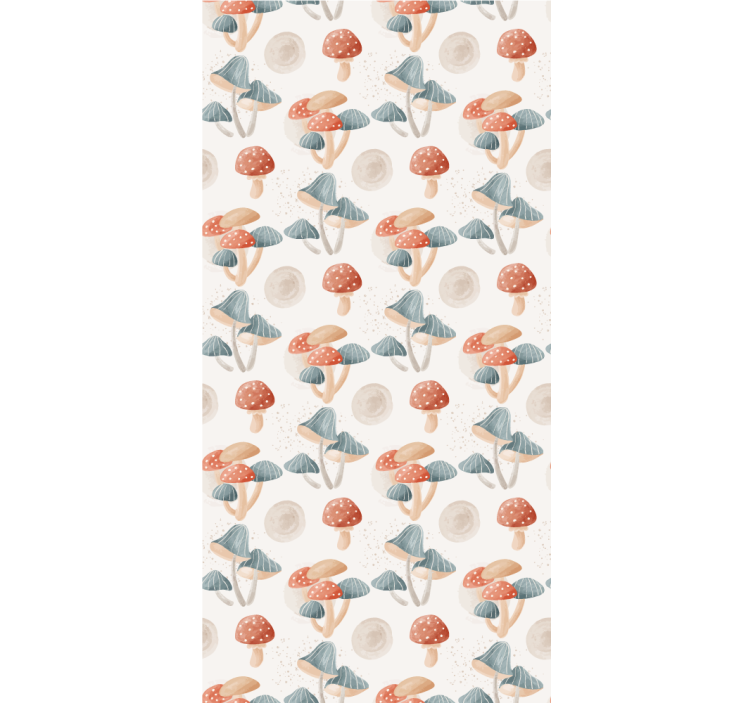 Contemporary wallpaper watercolor mushroom design - TenStickers
