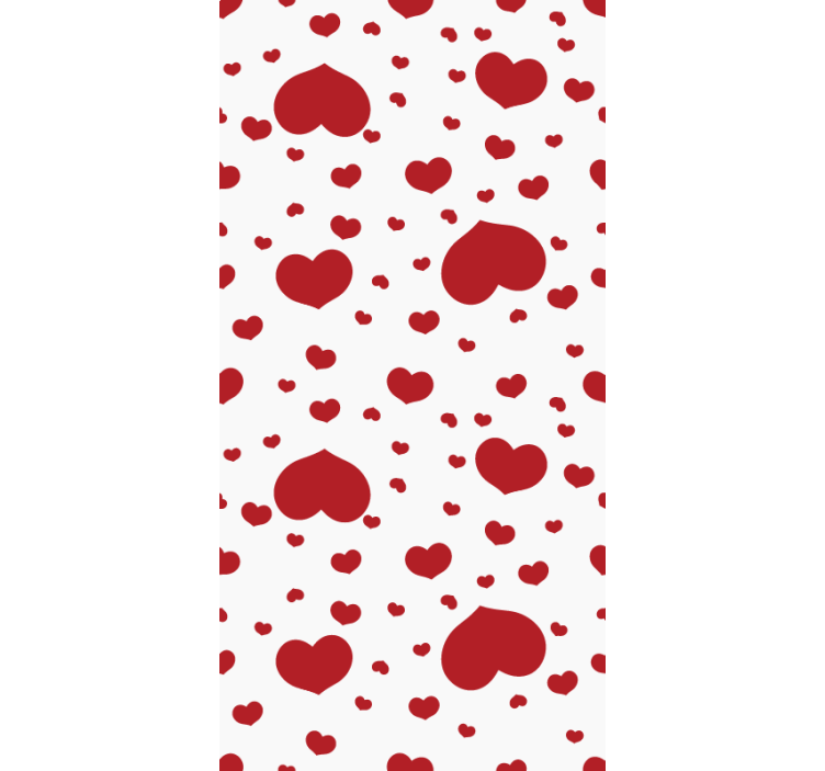 Contemporary wallpaper with small and large hearts - TenStickers