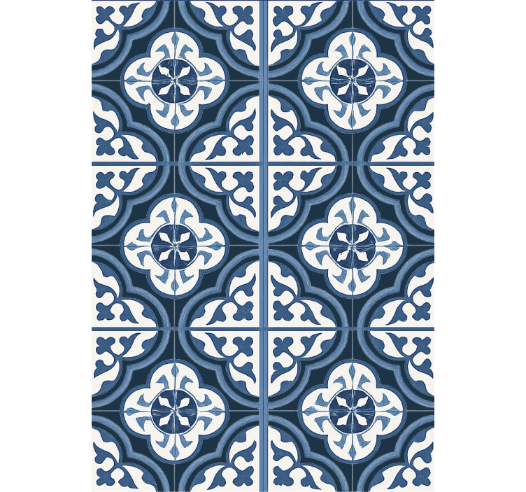 Living area wallpaper blue majorica portuguese - TenStickers