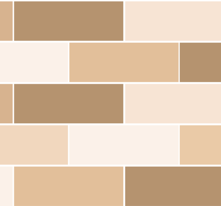 Bathroom wallpaper neutral brick tiles - TenStickers