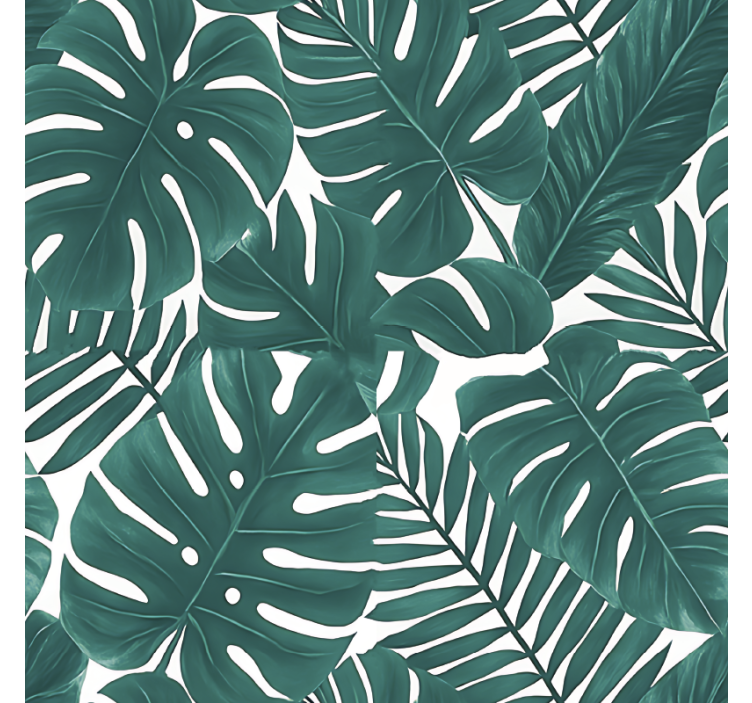 Living area wallpaper tropical palm leaves - TenStickers