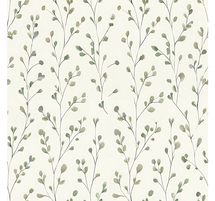 Tiny floral living area wallpaper - TenStickers