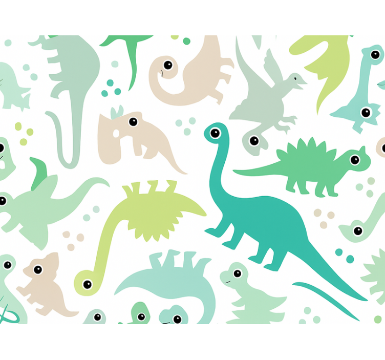 Wallpaper childrens room simple colorful dinosaur - TenStickers