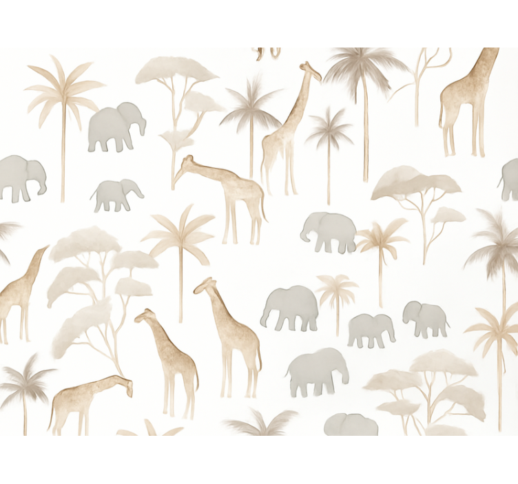 Wallpaper childrens room savannah kids - TenStickers