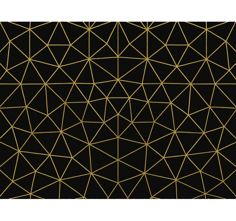 Triangles wallpaper midnight gold geometric design - TenStickers