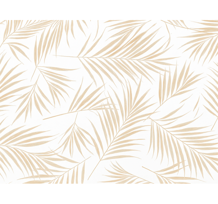 Leaves wallpaper tan palm sketch - TenStickers