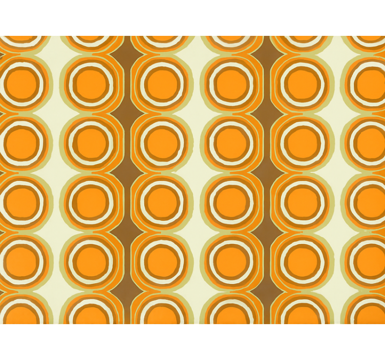 Living area wallpaper retro orange circles design - TenStickers