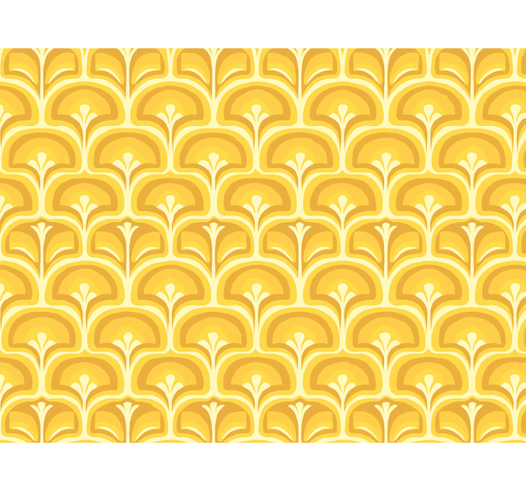 Living area wallpaper retro 70s yellow shapes - TenStickers