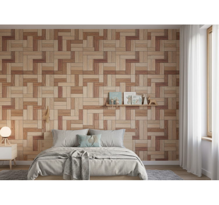 Wood effect wallpaper with wood optics - TenStickers