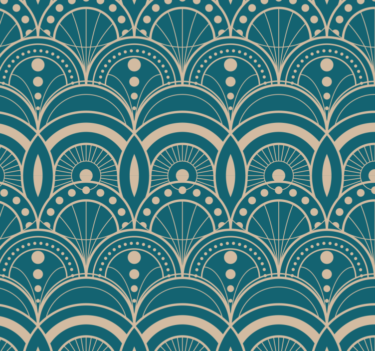 Art Deco Fans ornamental wallpaper - TenStickers