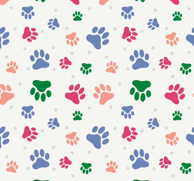 Paw Pattern Decor cute dog wallpaper - TenStickers