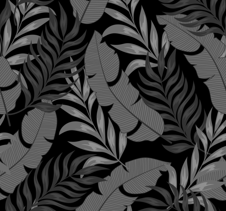 Jungle Wallpaper with black background - TenStickers