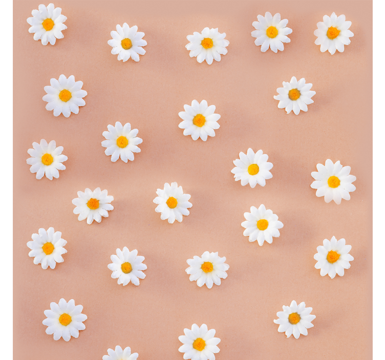 Modern Daisy Pattern Flower Wallpaper - TenStickers