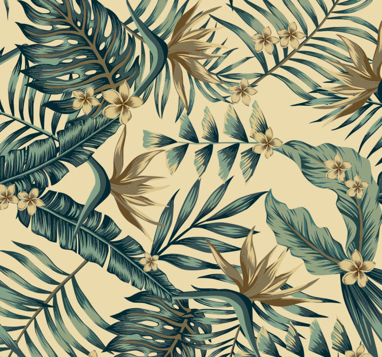 Tropical leaves Flower Wallpaper - TenStickers