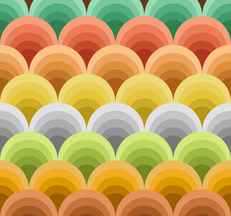 Curved Colorful Patterns contemporary wallpaper - TenStickers