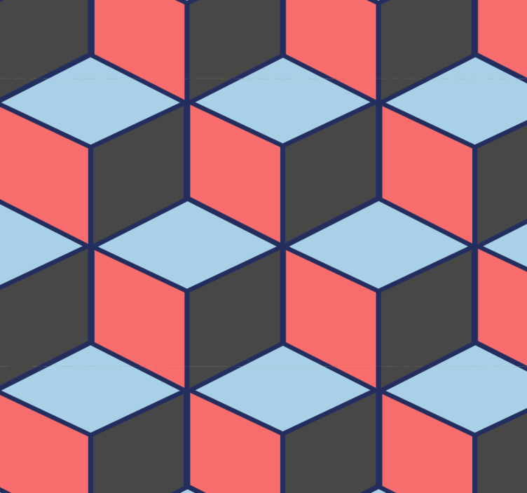 Cubical Illusion wallpaper geometric - TenStickers