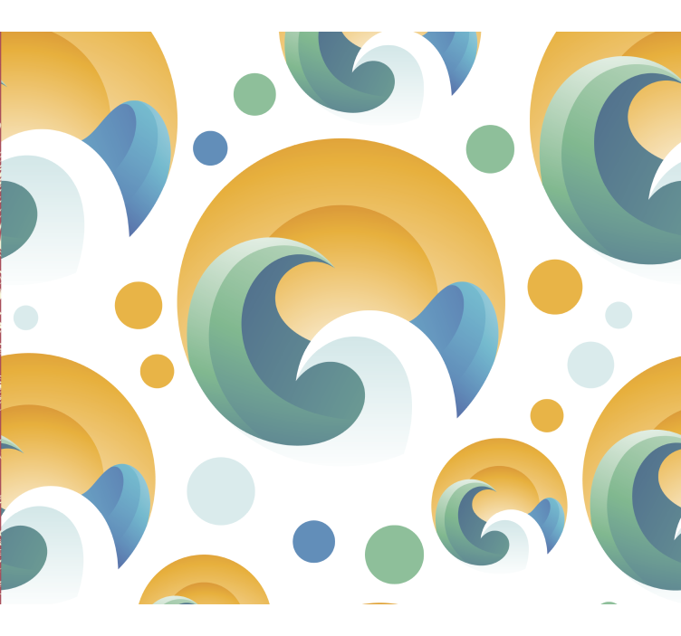 70's sun pattern retro wallpaper - TenStickers