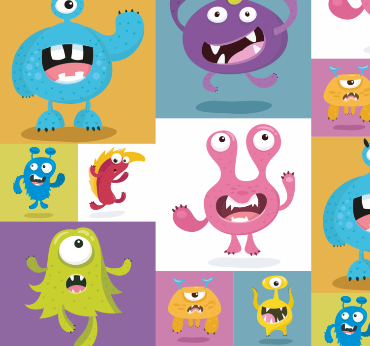 Friendly monsters Kids Wallpaper - TenStickers