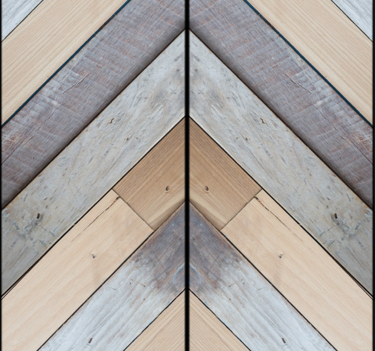 Chevron Wood Pattern wallpaper geometric - TenStickers