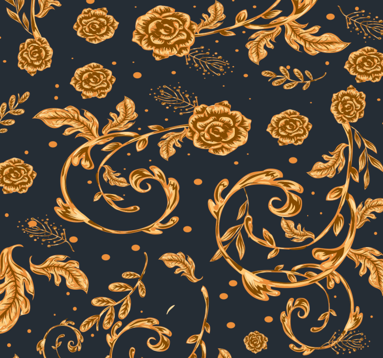 Ornate Florals floral wallpaper - TenStickers
