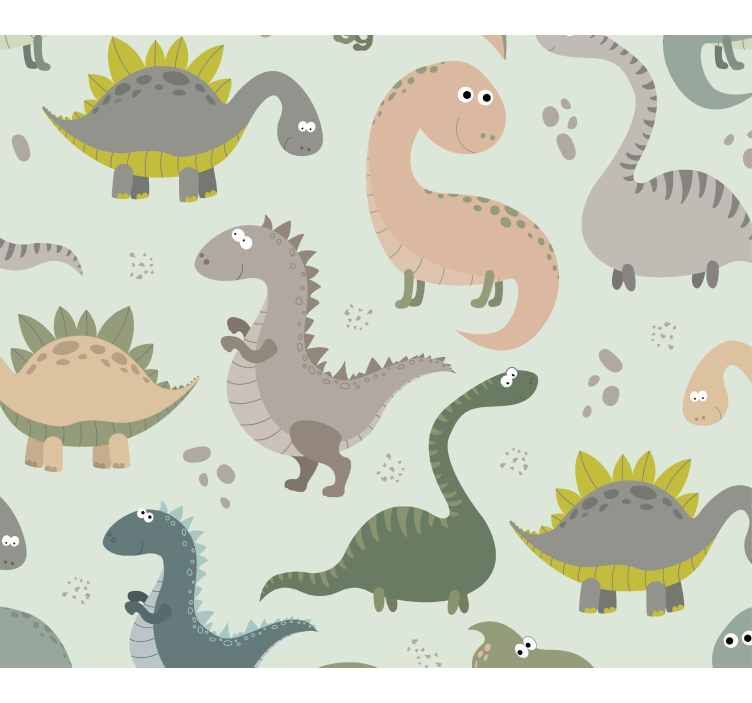 Playful Dinosaur Illustrations dinosaurs wallpaper - TenStickers