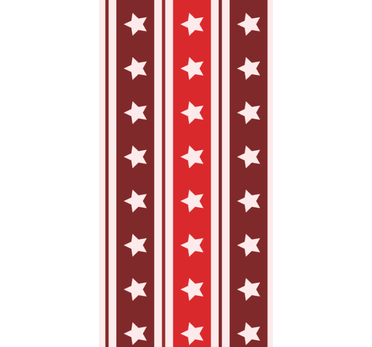 White and red stars stripes vertical wallpaper - TenStickers