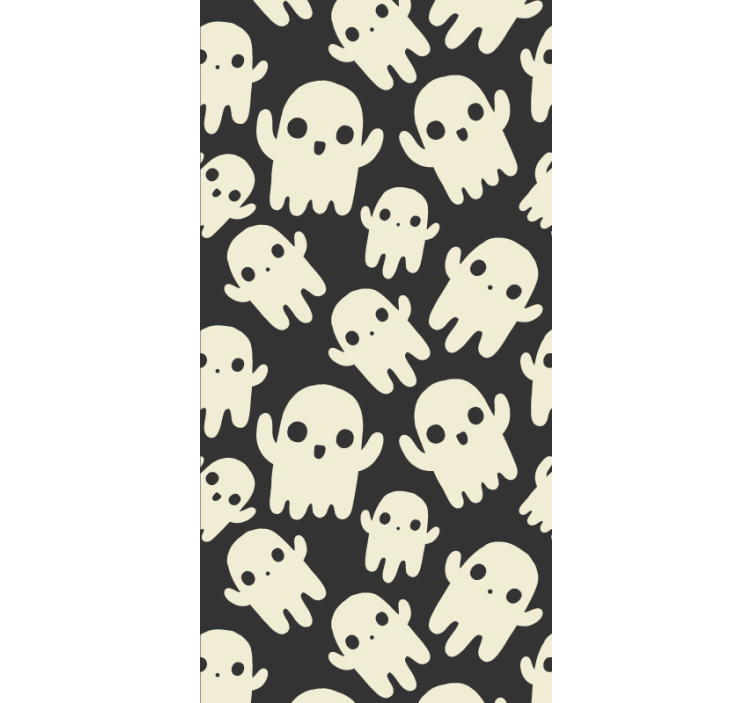 Skull Pattern cute halloween wallpaper - TenStickers