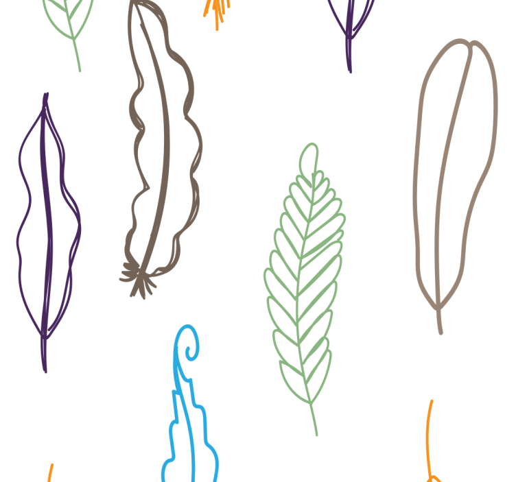 Sketch Leaf Patterns leaves wallpaper - TenStickers