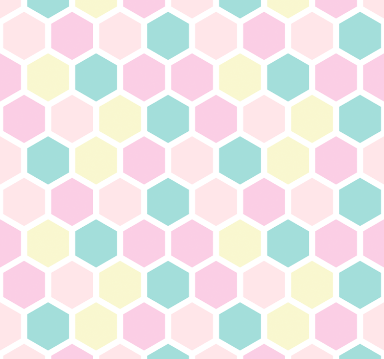 Geometric pattern and pastel colours wallpaper - TenStickers