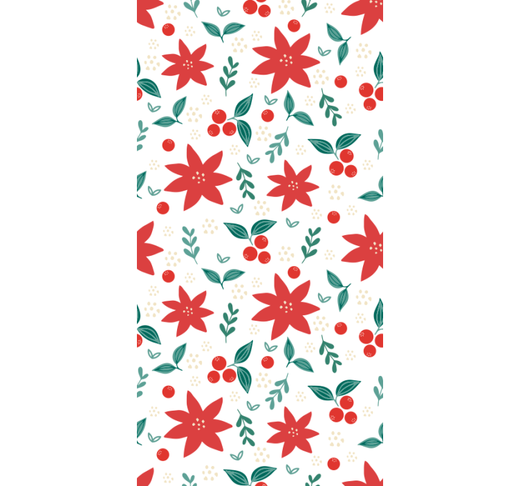 Festive Poinsettias Pattern holiday christmas wallpaper - TenStickers