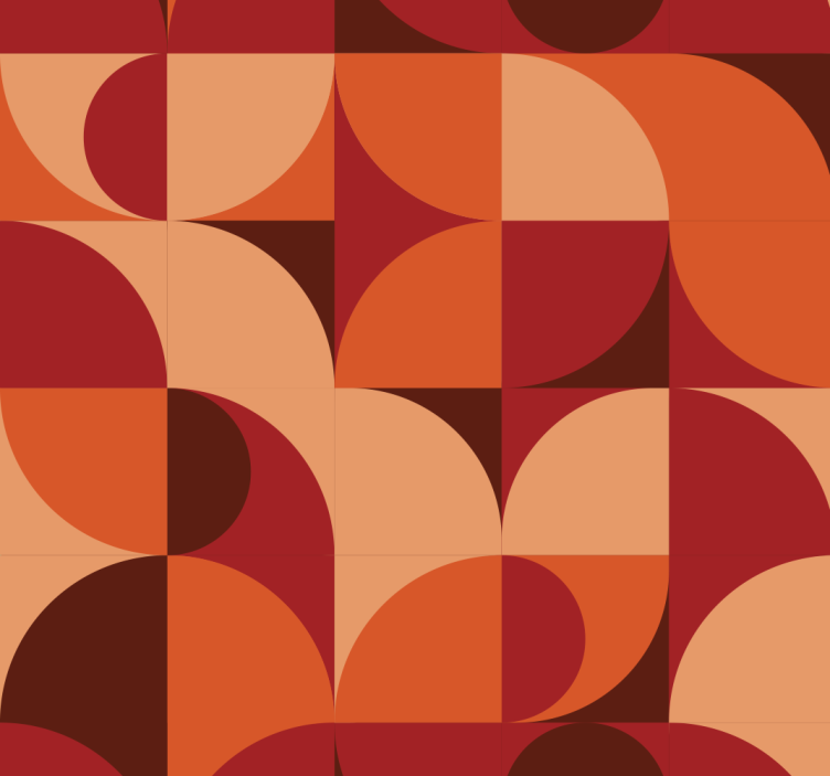 Retro Print Red Abstract Wallpaper - TenStickers