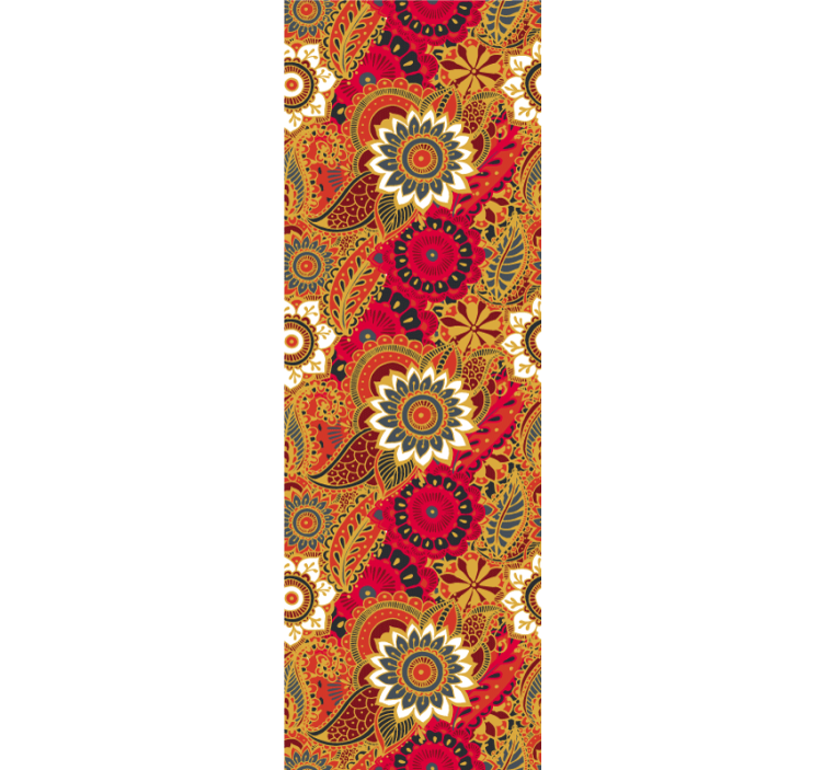 Floral Indian ornament flowery wallpaper - TenStickers