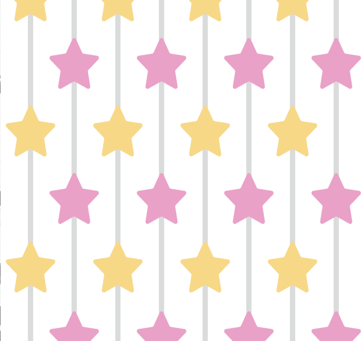 Pink Star Pattern Wallpaper - TenStickers