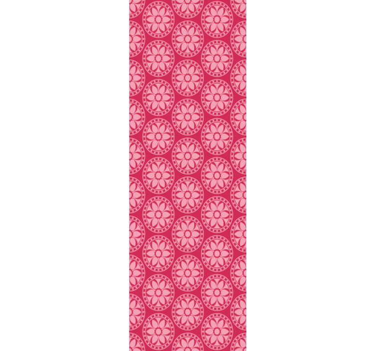 Geometric Floral Motif pink wallpaper - TenStickers