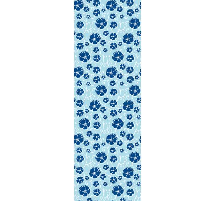 Blue Floral Tiles floral wallpaper - TenStickers