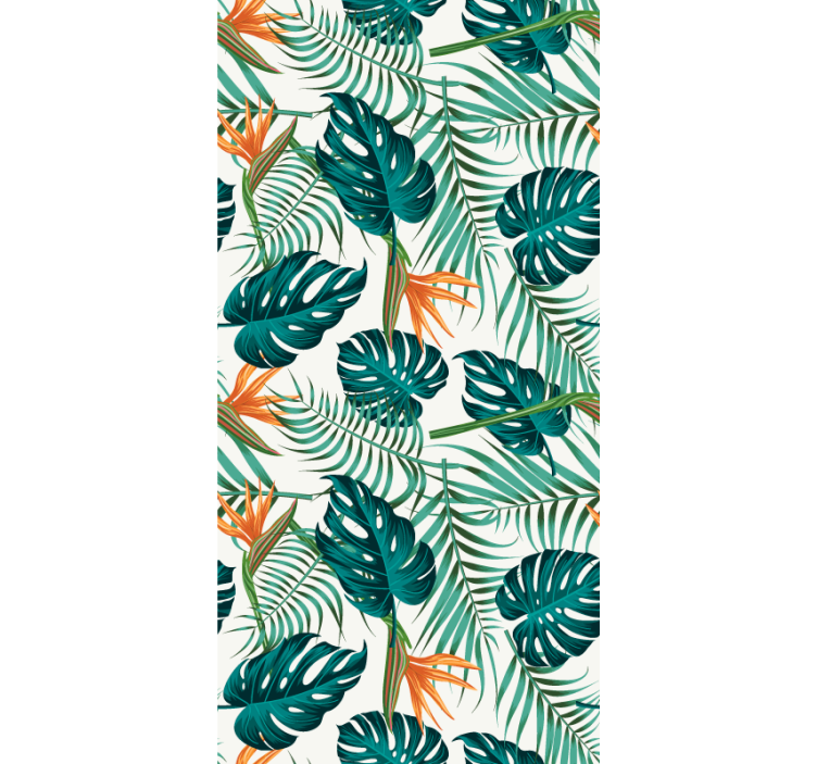 Tropical Leaf Print leaves wallpaper - TenStickers