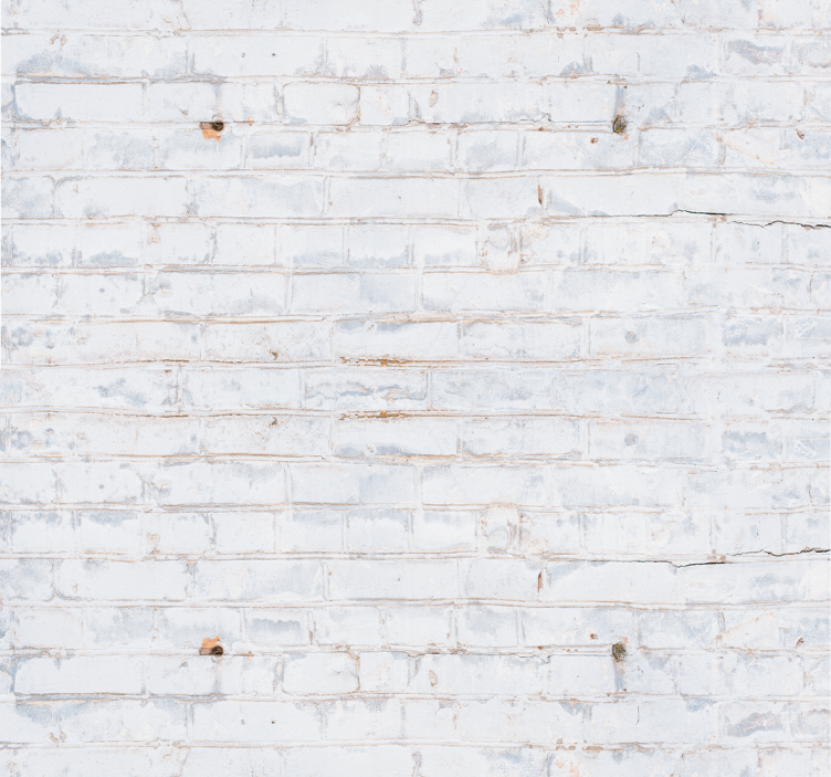 White brick pattern with worn paint Wallpaper - TenStickers