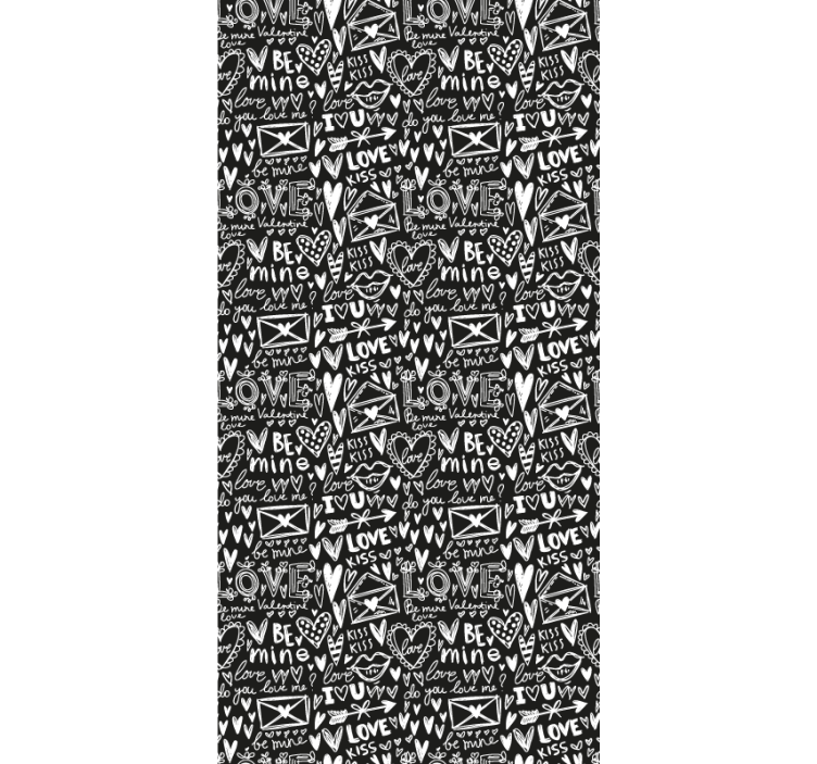 Valentine's Doodle lettering wallpaper - TenStickers
