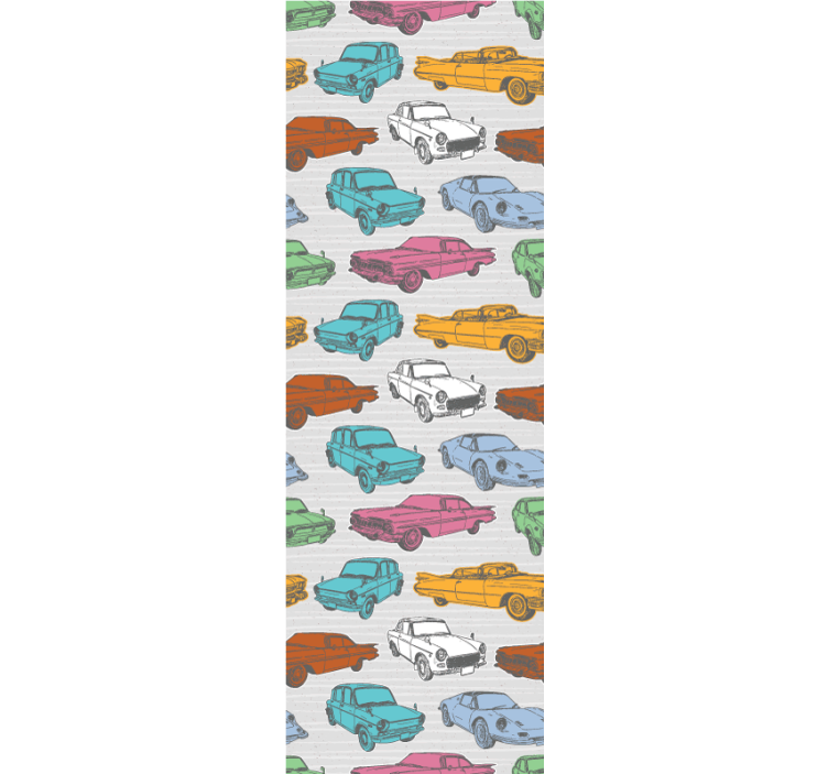 Colorful classic cars  Classic Wallpaper - TenStickers