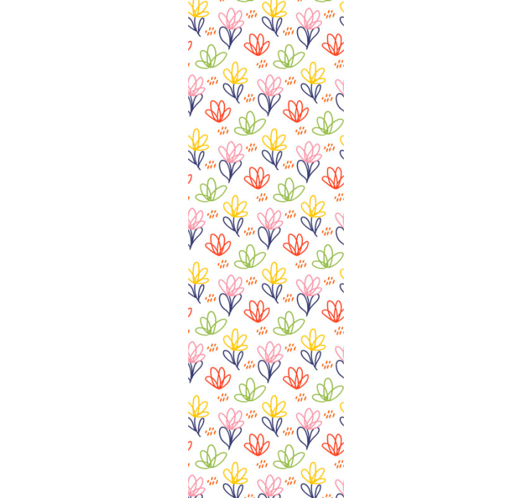 Floral Doodle Pattern flowers wallpaper - TenStickers