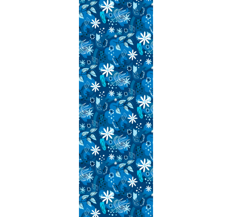 Blue flower design wallpaper - TenStickers