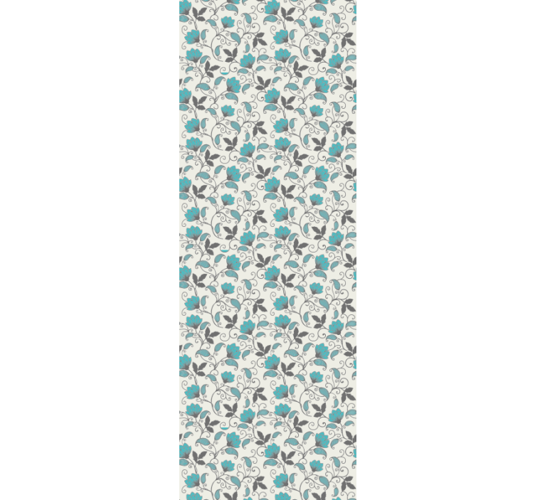 Teal lotus flower wallpaper - TenStickers