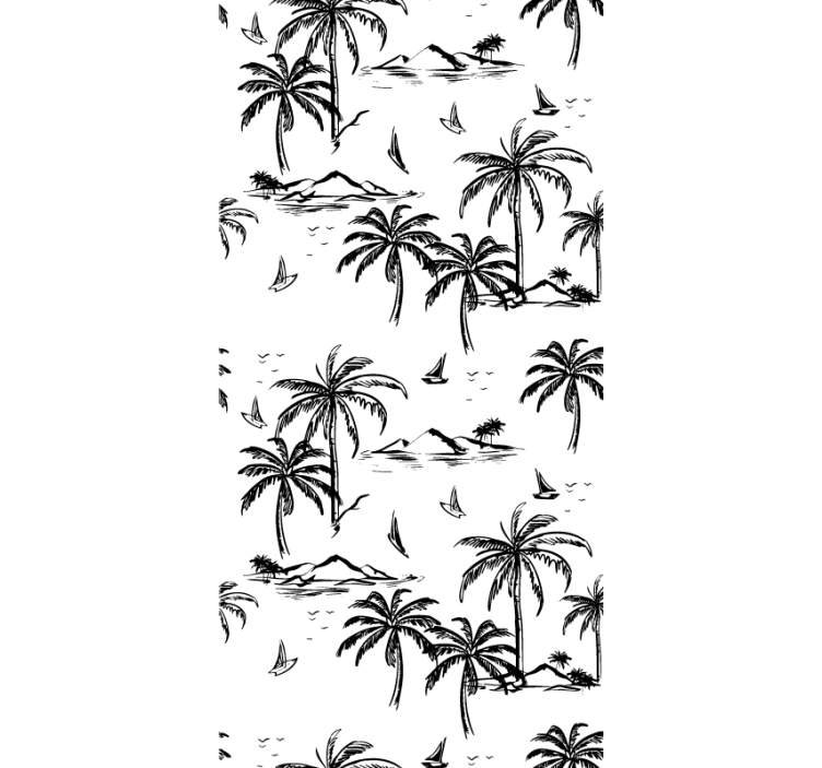 Tropical Island Scenery jungle themed wallpaper - TenStickers