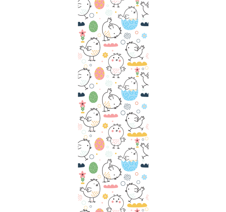 Chick Pattern Delight wallpaper childrens room - TenStickers