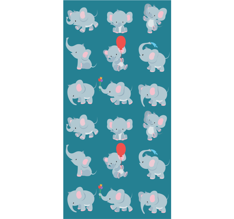 Playful Elephants nursery room wallpaper - TenStickers