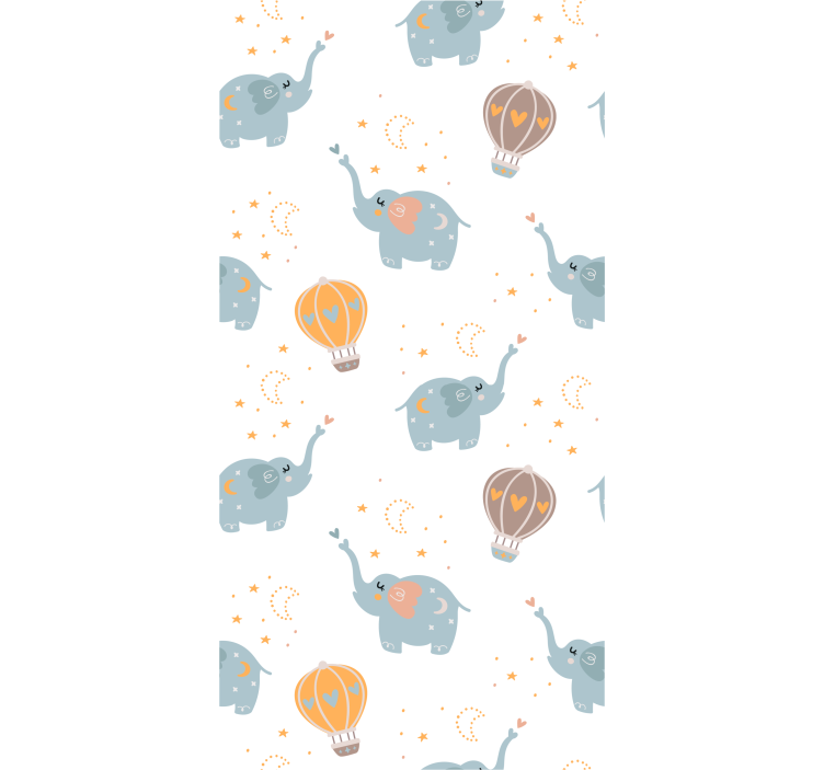 Elephant Balloon Dance nursery room wallpaper - TenStickers